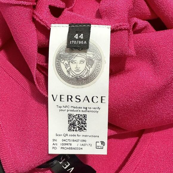Versace Runway IT 44/ US 8 Cut Out Stretch Jersey Mini Dress Pink NWT$2,025 - Picture 14 of 16